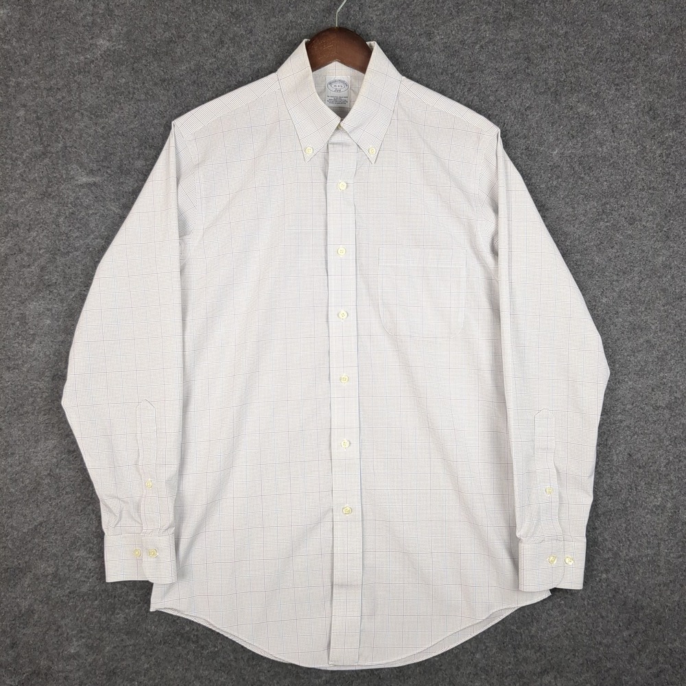 Brooks Brothers 346 Mens‎ 15.5 32/33 Slim Fit Non-Iron Stretch Tattersall Shirt - Picture 2 of 11
